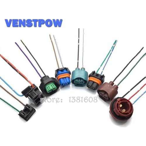 2pcs/Lot Car Headlight Bakelite Bulb Holder H1H3/H4/H7/H8H11/H9/9005/9006 Fog Lamp Socket with 11.50cm Wire