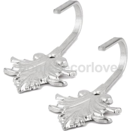 2 x Antique Silver Maple leaves Curtain Drapery Tiebacks Door Tassels Holder