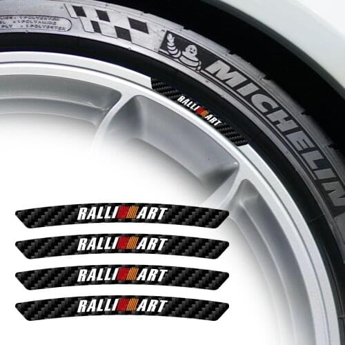 4PCS/SET For Mitsubishi Ralliart Lancer Lancer EX Outlander ASX Car Wheel Car Emblem Auto Accessories Stickers Auto styling