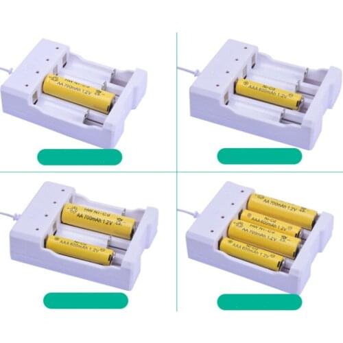 4 Slots AA AAA NI-CD NI-MH Rechargeable Battery LED Light Smart battery Charger USB Plug Quick Charger