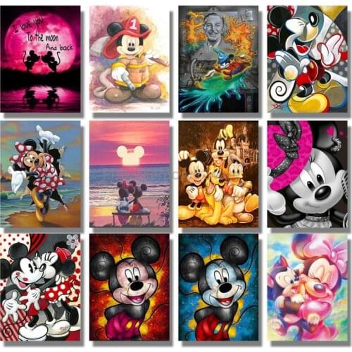 5d Diy Diamond Painting Disney Mickey Anime Square Round Mosaic Picture Cartoon Diamond Embroidery Cross Stitch Pattern