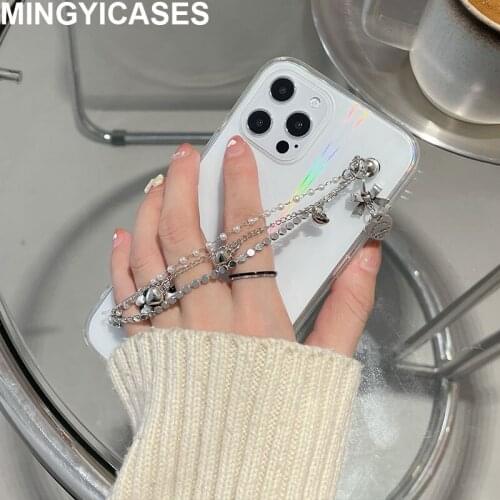 INS Fashion Metal Bracelet Acrylic Case for Iphone 12 Pro Max MiNi 11 Pro Max XR X XS Max 7 8 Plus SE 2020 Transparent Cover