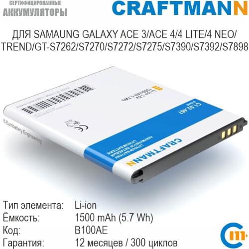 CRAFTMANN Samsung Galaxy Z1 Batteries China