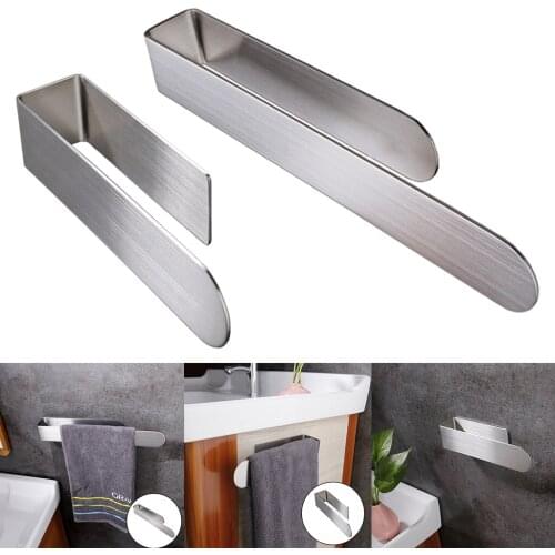 Hand Towel Holder Sticky Hanger Self Adhesive Bathroom Towel Bar Towel Rack Sticky Towel Hanger Bathroom Organizer Accessory