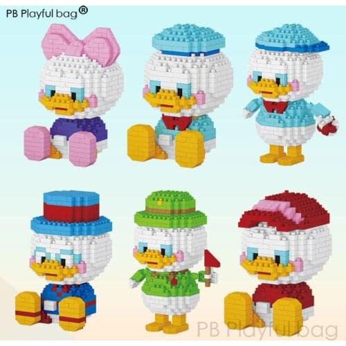 Action figure ornaments miniature small particles building blocks puzzle assembly toy gift cute duck child gift holiday UD25