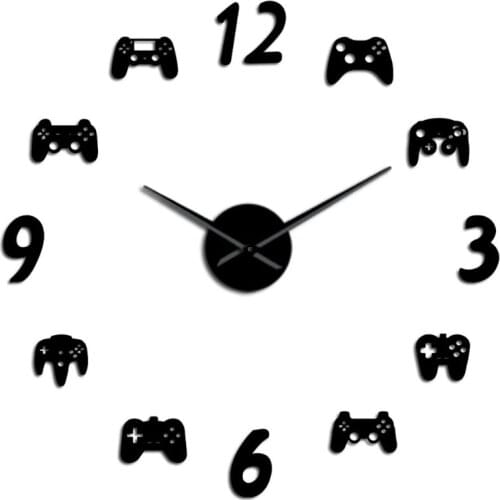 Game Controller Video Diy Giant Wall Clock Game Joysticks Stickers Gamer Wall Art Video Gaming Signs Boy Bedroom Game
