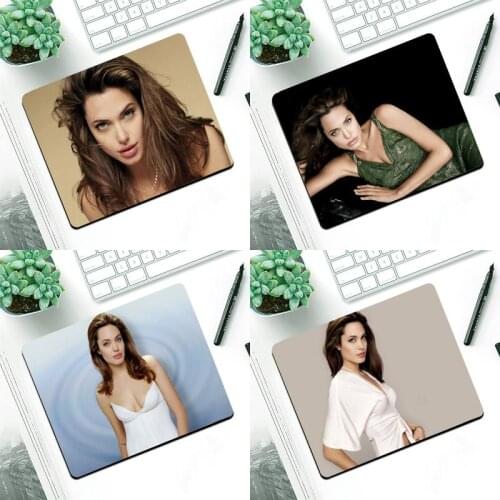 Angelina Jolie Beautiful Anime Mouse Mat Small Pads Rubber Mouse Mat MousePad Desk Gaming Mousepad Cup Mat