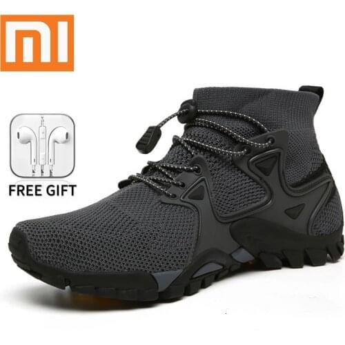 Xiaomi Mens Sneakers Mesh Breathable Mens Casual Shoes Lightweight Slip-On Men Shoes Non-Slip Outdoor Wading Shoes Hot Sale