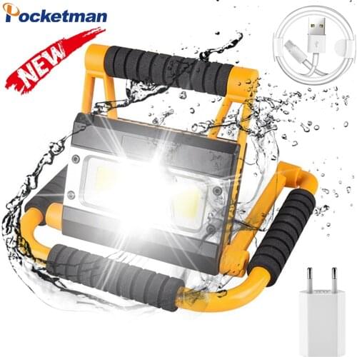 100W Long Range LED Work Light Powerful USB Rechargeable Work Lamp Waterproof Emergency Light Searchlight Work Lantern