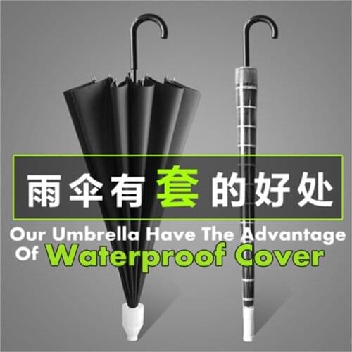With Waterproof Cannula Outdoor Long handle Umbrella Men Large Size Commercial Vehicle Automatic Umbrella 16bone Folding Parasol