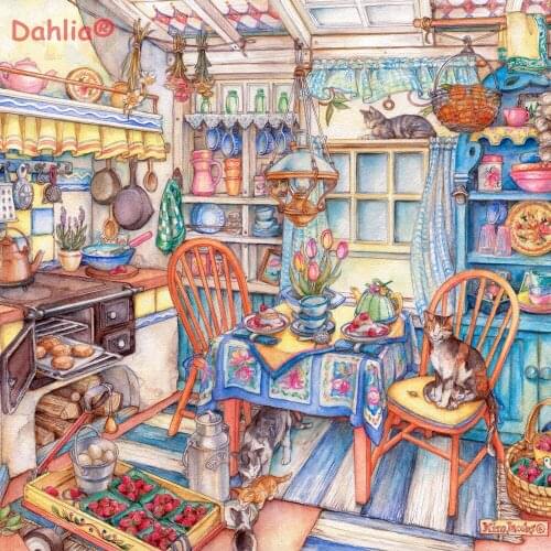 Warm home Neat kitchen Restaurant Arts Needlework Embroidery DIY Cross Stitch Kits Crafts 14CT Unprinted Home Decor Handmade