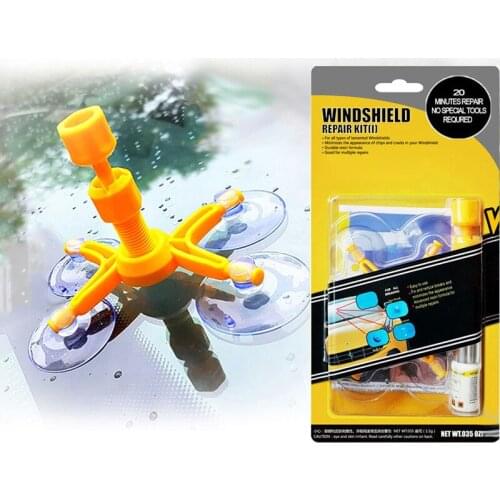 Auto Glass Repair Tool Set Car Block Windmill Window Crack Repair Liquid Suction Cup Glue Scratch Reducing Agent
