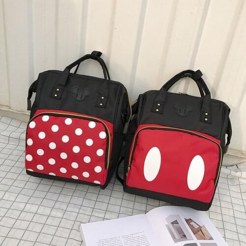 New Disney plush backpack computer bag backpack female canvas bag Mickey mouse backpack bag handbag bag for diaper
