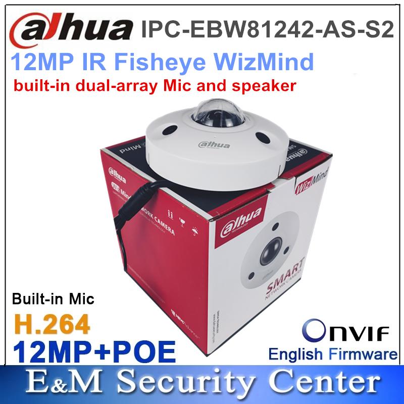 Original dahua IPC-EBW81242 replace IPC-EBW81230 CCTV POE IR surveillance 12MP Panoramic Network IR Fisheye Camera