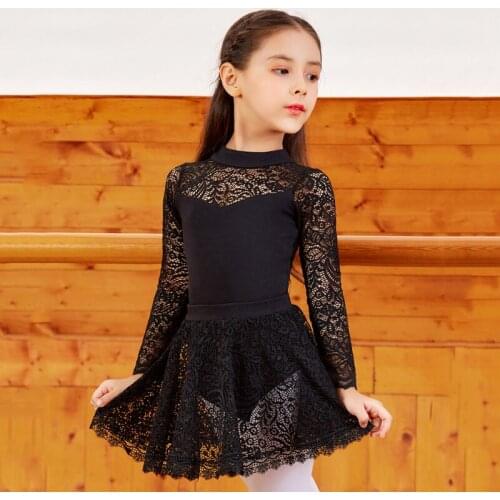 Fall Ballet Dance Leotard For Girls Lace Skirt Sets Stage Costume Bailarina Unitard Gymnastic Bodysuit Fairy Outfits JL1980