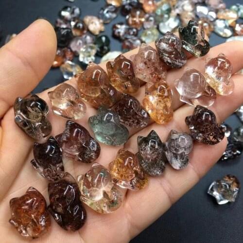 Natural Hand Carved Color Ghost Crystal Carved Pendant Gifts