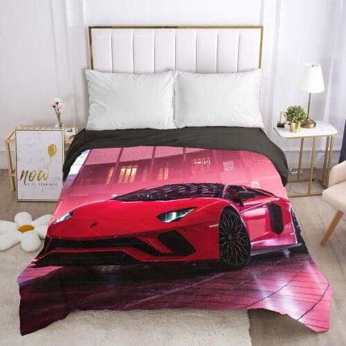 Duvet cover Quilt/Blanket/Comfortable Case Full Single Double King Bedding 140x200 240x220 for Home Car Red sports car