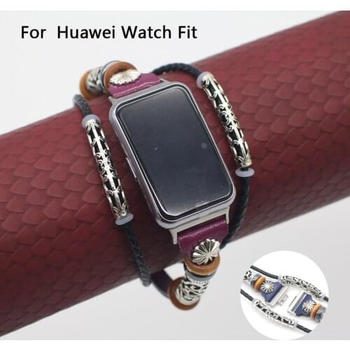 PU Leather Watchband For Huawei Watch Fit Strap Leather Wrist Band Replacement Bracelet Wristband for Huawei Watch Woman Man