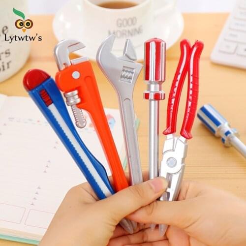 1 Piece Personality Hardware Tools Korean Stationery Creative Ballpoint Pens Quality Pen Caneta Hammer Utility Knife Writing Pen