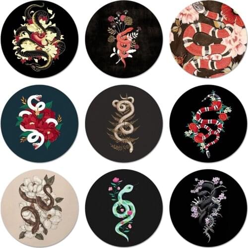 Hand Snake Flower Snake Icons Pins Badge Decoration Brooches Metal Badges For Backpack Decoration