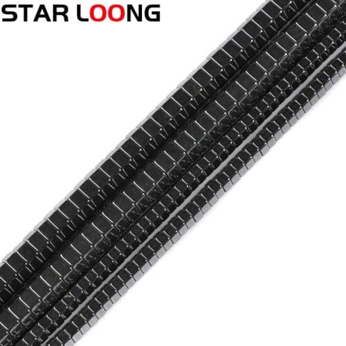 Hexagon Black Hematite beads Natural Stone Loose Dbeads For Jewelry Necklace Bracelet Making 1*2/1*3/1*4/2*6/3*6/4*10mm