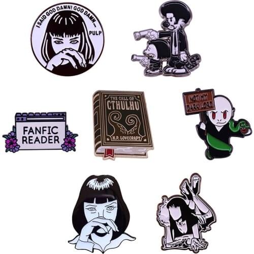 Funny Classic Novel Hard Enamel Pins Girl Brooches Women Men Lapel Badges Backpack Collar Fashion Jewelry Gifts For Kids Friend