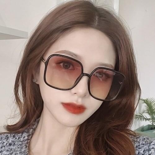 Sunglasses Women Glasses Anti-blue Vintage Sun Glasses Thin Face Frame Trendy Flat Mirror Female Oversize Eyeglasses Transparent
