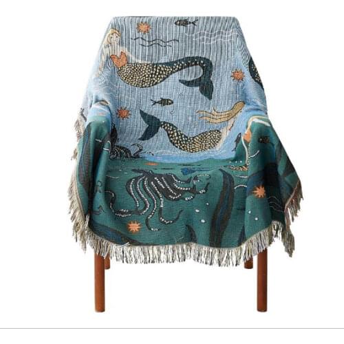 Modern Multifunctional Sofa Towel Couch Cover Anti-slip Fabric Winter Bedspread Knitted Thread Blanket for Bed Photography Props