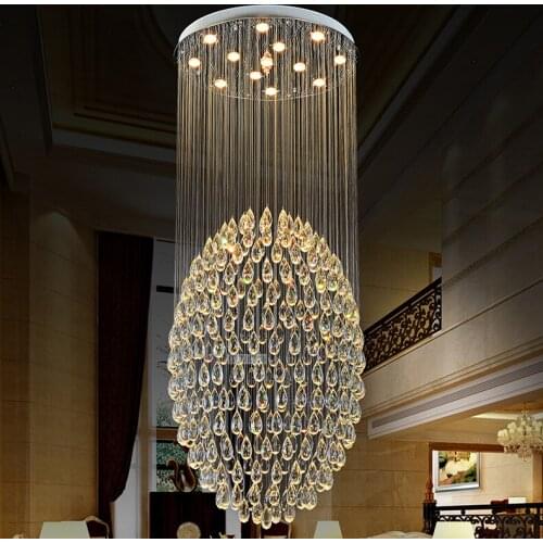 Modern Crystal Chandeliers Fixture Dining room Foyer Hotel Restaurant Hanging Lamps Indoor Lighting Droplights D60cm 110V 220V