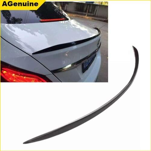 AMG style high polish rear boot lip wing real carbon fiber rear trunk lip spoiler wing for Mercedes-Benz C class W205 4Drs