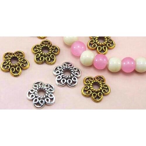 12mm 50pcs/lot Tibetan Silver end Bead Antique Loose Bead Spacer Connectors for DIY Jewelry Making bracelet fdh4d