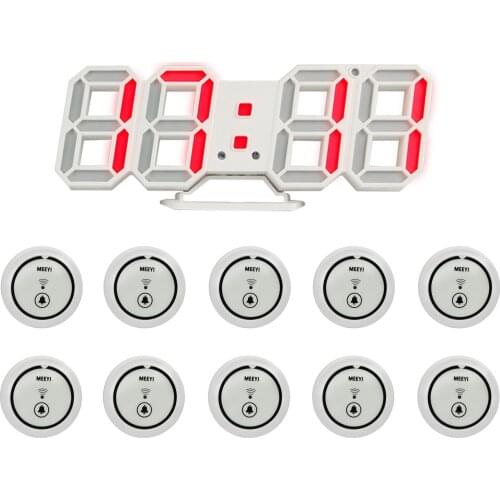 W611-48x/y-b11 visitor waiter restaurant food court table call system 10 buttons and 1 display