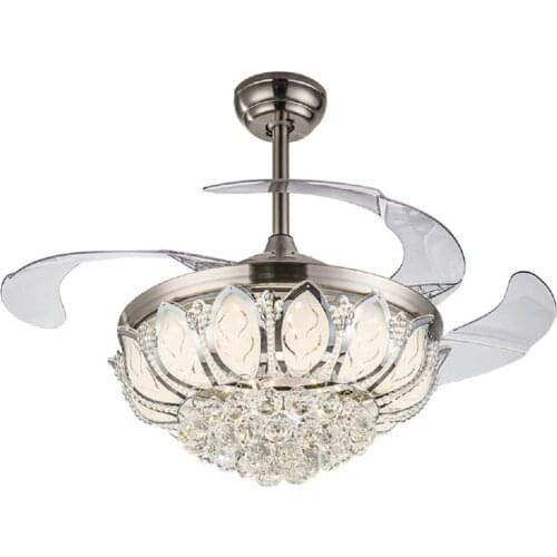 YEELED Light 42" Retractable Ceiling fans with Lights and Remote control 3 Colors Light for Living Room Bedroom Dining Room Lamp