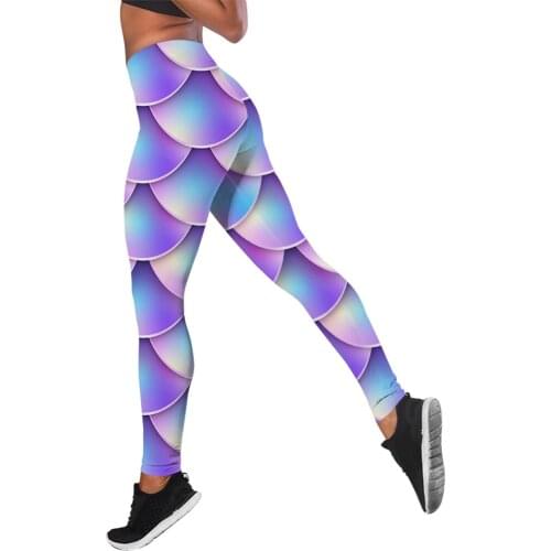 CLOOCL Fish Scales Cosplay Printed Leggings Women High Waist Hip Hop Leggins Push Up 3D Workout Elastic Fitness Pants