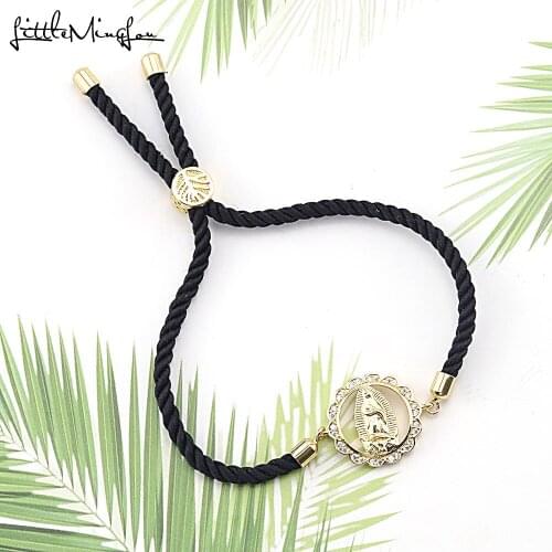 Cubic zirconia Virgin Mary Charm bracelet Adjustable red rope Chain lucky girl women bracelets & bangles for women Jewelry gift