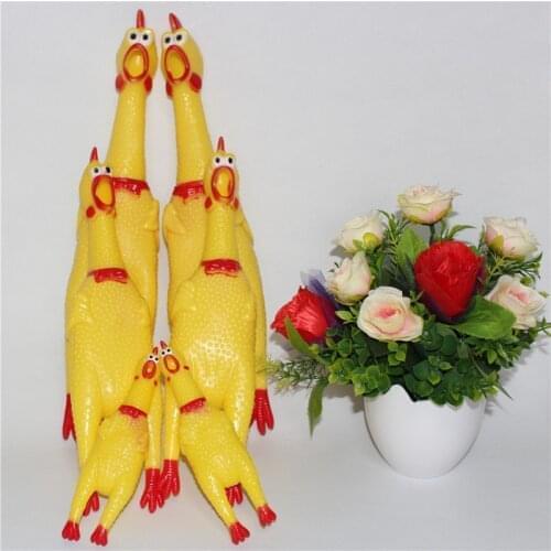 Hot Sell M size 30*6.5 cm Screaming Chicken Pets Dog Toys Squeeze Squeaky Sound Funny Toy Safety Rubber For Dogs Molar Chew Toys