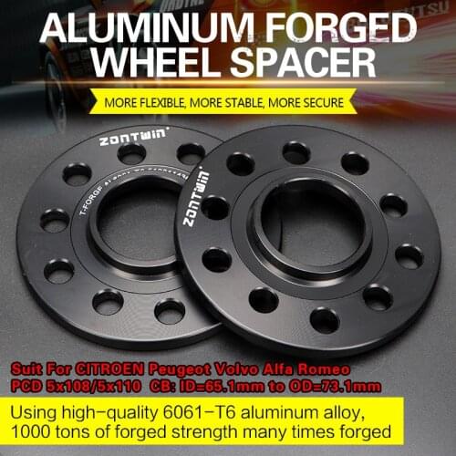 2/4Pieces 3/5/8/10/12mm Wheel Spacer Adapters PCD 5x108/5x110 CB ID=65.1mm to OD=73.1mm for CITROEN Peugeot Volvo Alfa Romeo
