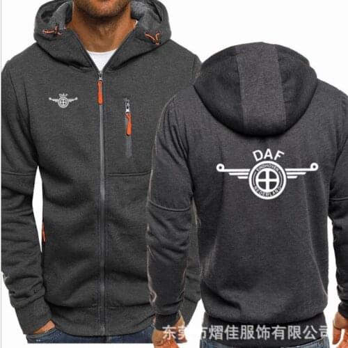 2021 fashion mens Spring New motorcycle DAF Hoodie cotton casual zipper mens Hoodie