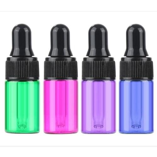 5ml Colored Glass Oil Sample Dropper Bottle Essential Oil Bottle 100PCS/LOT