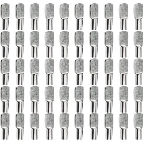 5mm Shelf Pins, Spoon Shape Cabinet Furniture Shelf Support Pegs Nickel Plated, 50 Pcs