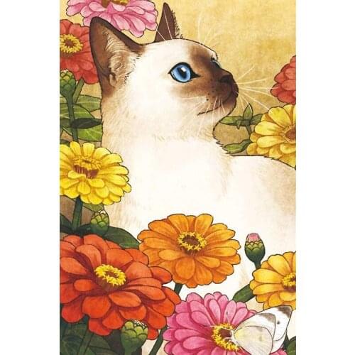 5D DIY Diamond Paintings Full Round AB Animals Cat Mosaic Landscape Kits Embroidery Stickers Decoration diamond paint Home Decor