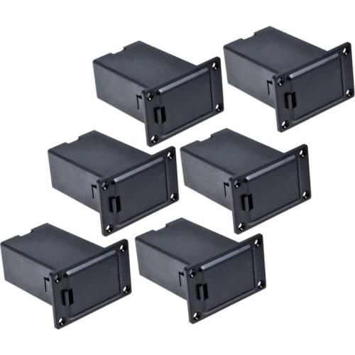 6pcs Black 9v Battery Holder/case/box Compartment Cover Case Guitar&bass Pickup