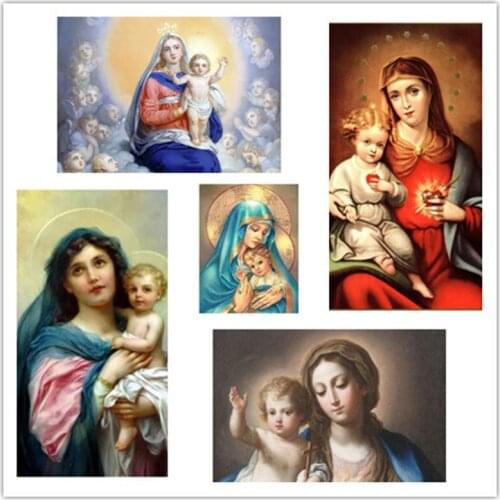Square/Round Diamond 5D Diy Diamond Painting Religious Virgin and Child Diamond Embroidery Cross Stitch Diamond Home Decoration