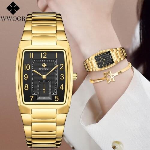 Montre Femme WWOOR Gold Watch Women Watches Ladies Creative Steel Womens Bracelet Wrist Watches Female Clock Relogio Feminino