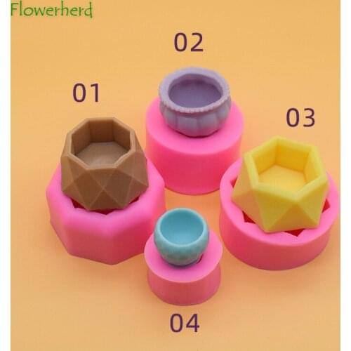 Succulent Flowerpot Clay Molds Concrete Cement Silicone Mould DIY Homemade Pen Holder Epoxy Resin Mold Aromatherapy Plaster Mold