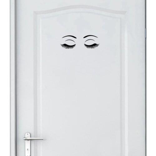 YOJA 23*8CM Interesting Eyes Sexy Girl Eyelashes Decoration Accessories Wall Sticker Door Art Decal A40334