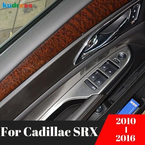 For Cadillac SRX 2010 2011 2012 2013 2014 2015 2016 Stainless Steel Inner Door Window Lift Switch Button Control Cover Trim LHD