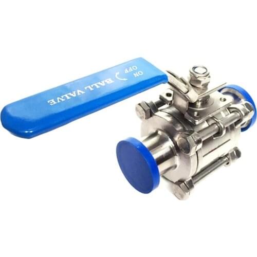 Fit 89mm Pipe OD x 3.5" Tri Clamp Sanitary 3-Piece Ball Shut Off Valve SUS 304 Stainless Beer Brewing Home