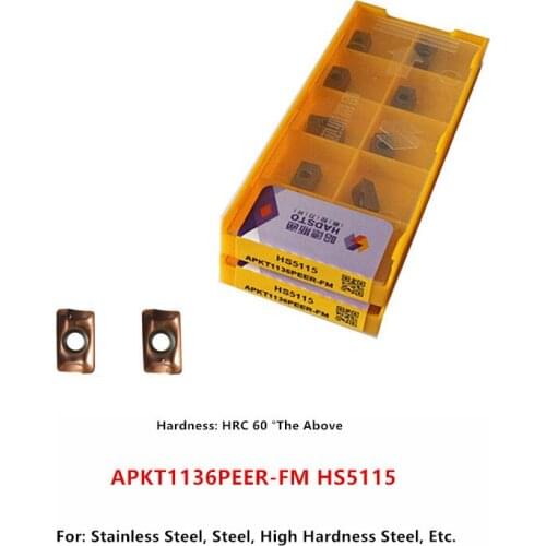 10P APKT1136PEER-FM HS5115 / APKT1605PDER-FM HS5115 CNC Lathe Tool Milling Inserts Carbide Inserts For Stainless Steel