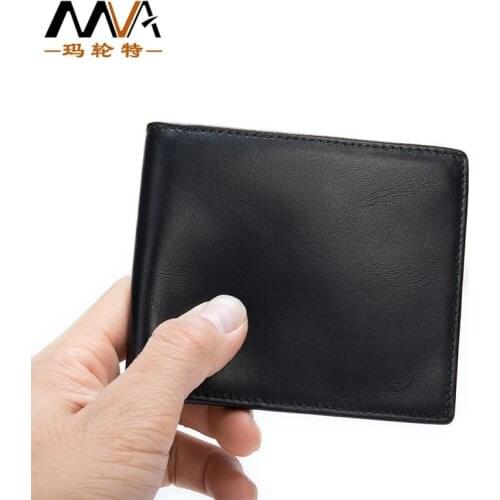 Genuine Leather Wallet RFID Anti-magnetic Head Layer Cowhide Business Mens Short Wallet Multi-card Coin Purse